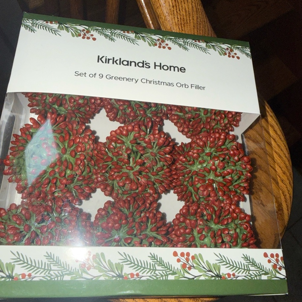 NEW Kirkland's Home Set of 9 CHRISTMAS ORB FILLER 2.5" Red & Green
